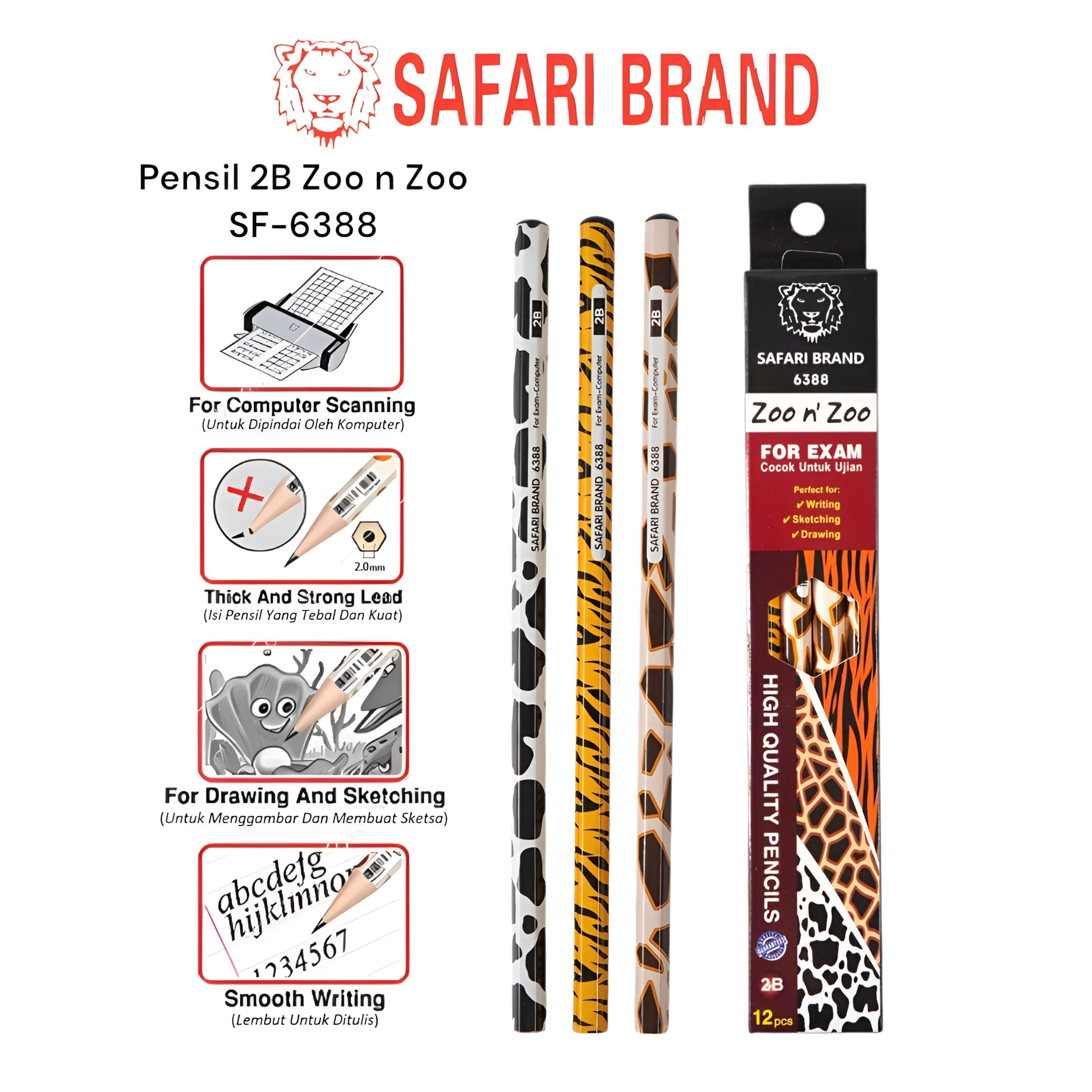 SAFARI SF-6388 PENSIL 2B ZOO